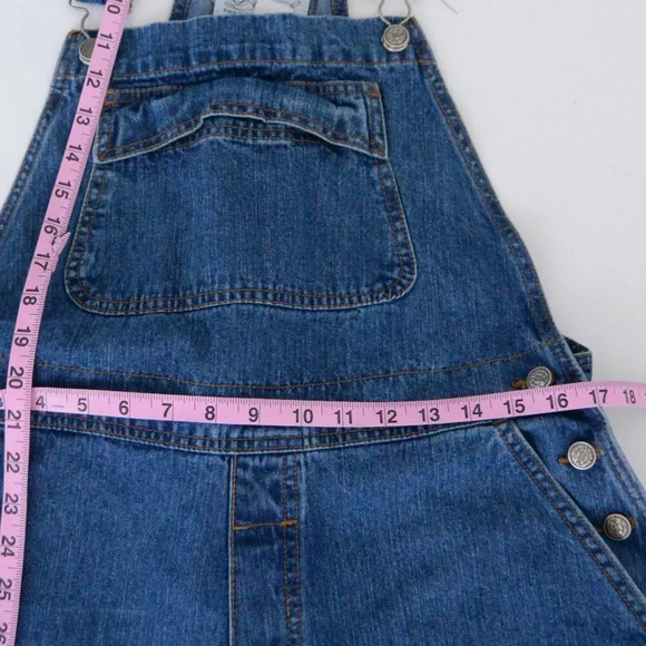 Vintage 80's Long Elegant Legs Blue Denim  Overalls L - Picture 4 of 12